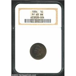 1894 1C PR65 Brown NGC. Typically sharp with decent reflectivity and variegated toning over each sid