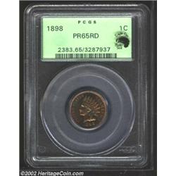 1898 1C PR65 Red PCGS. The obverse has bright pumpkin-orange color, while the reverse has deep olive