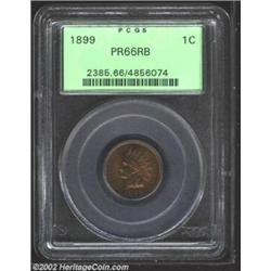 1899 1C PR66 Red and Brown PCGS. The obverse is reflective with deep orange color and the reverse is