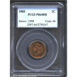 1903 1C PR64 Red and Brown PCGS. A well struck and carefully preserved near-Gem that features gorgeo