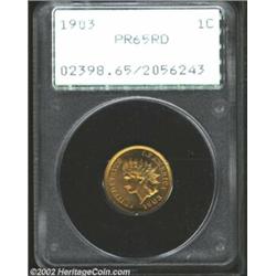 1903 1C PR65 Red PCGS. Fully red, and very appealing. This is a scarcer issue than one would expect.