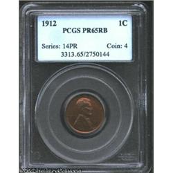 1912 1C PR65 Red and Brown PCGS. Incredibly deep and rich color is characterized by hues of chocolat