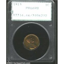 1913 1C PR66 Red and Brown PCGS. With attractive surfaces and obverse hues leaning from red to green