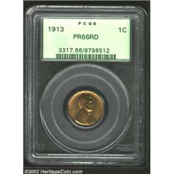 1913 1C PR66 Red PCGS. The surfaces are bright orange-red and the fields are so lustrous that they s