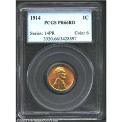 1914 1C PR66 Red PCGS. Another high quality representative of the issue, this razor sharp Gem is pos