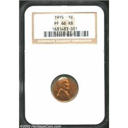 1915 1C PR66 Red and Brown NGC. Silver-gray color at the borders forms a band across the pumpkin-ora