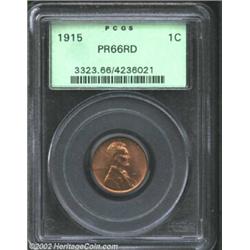 1915 1C PR66 Red PCGS. Only 1,150 proof Lincoln Cents were struck in 1915 and the number of survivin