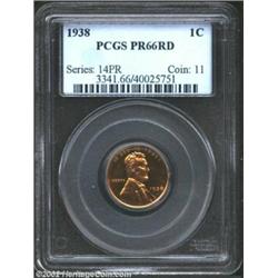1938 1C PR66 Red PCGS. A magnificent example of this early Proof Lincoln Cent issue. Fully brilliant