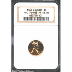 1960 1C Large Date/Small Date PR68 Red NGC. QDO-FS-023. We believe this is one of the most interesti