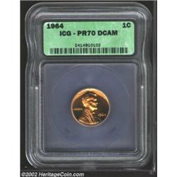 1964 1C PR70 Deep Cameo ICG. Glowing, golden-orange mirrored surfaces dazzle the viewer with heavy c