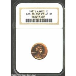 1971-S 1C Doubled Die Obverse PR68 Cameo NGC. FS-032. There is minor doubling on the letters in LIBE