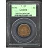 1870 2C MS64 Red and Brown PCGS. Streaky and mottled patina appears over much of the reverse side of