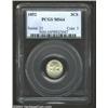 Image 1 : 1852 3CS MS64 PCGS. Well-defined and satiny, with steel-grey surfaces punctuated by the occasional h