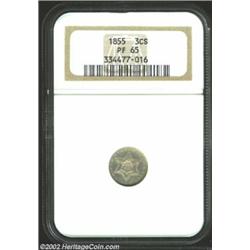 1855 3CS PR65 NGC. Such is the depth of this sale that we are pleased to be offering not one, not tw
