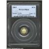 1863 3CS PR64 PCGS. A delicate mosaic of beautiful colors frame this trime. The obverse is toned abo