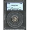 1865 3CN PR65 PCGS. Repunched Date. Breen 2-B. The first of two Gem quality representatives of this.