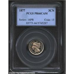 1877 3CN PR66 Cameo PCGS. This is an immensely popular date inasmuch as it boasts the lowest total m