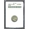 Image 1 : 1887/6 3CN PR64 ANACS. Slightly subdued silver-gray surfaces with a semi-reflective appearance in th