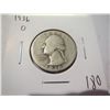 Image 1 : 1936D Washington Silver Quarter - better date