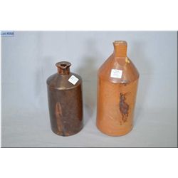 Two antique stoneware Doulton Lambeth ink bottles 10  and 8 