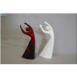 Two Royal Doulton figures including  Awakening HN2875  and Flamb‚ version of the same figure