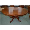 Image 1 : Victorian walnut center pedestal occasional table with interesting mulit column base and carved spla