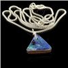 Image 1 : APP: 1k 1.27Gm Natural Freeform Boulder Opal And Sterling Silver Pendant With Chain