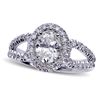 Image 1 : APP: 15.5k *14 kt. White Gold, 1.02CT Oval Cut Diamond And 0.32CT Diamond Ring