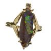Image 1 : APP: 1.8k 14 kt. Gold, Natural Free Form Boulder Opal And 0.03CT Diamond Ring