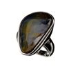 Image 1 : APP: 3.5k Natural Freeform Boulder Opal And Platinum Over Sterling Silver Ring