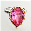 Image 1 : Platinum Overlay Sterling Silver French Pink Cubic Zirconium Ring