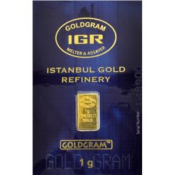 IGR 1g Fine Gold 999.9 Bar