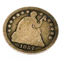 1857 Liberty Seated Half Dime Coin