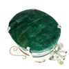 Image 1 : APP: 5.2k Designer Sebastian 314.61CT Oval Cut Green Beryl Emerald and Sterling Silver Pendant