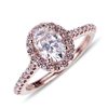 Image 1 : APP: 34.2k *14 kt. Gold, 1.08CT Oval Cut Diamond And 0.33CT Fancy Pink Diamond Ring