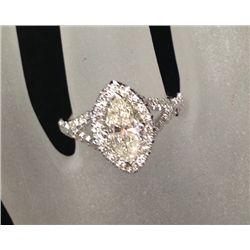 APP: 7.9k *14 kt. White Gold, 1.37CT Diamond Ring