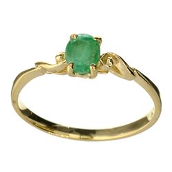 APP: 1.8k 14 kt. Gold, 0.30CT Oval Cut Emerald Ring