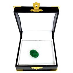 APP: 0.8k 14.15CT Oval Cut Cabochon Green Beryl Gemstone