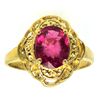 Image 1 : APP: 1.8k 14 kt. Gold, 1.94CT Oval Cut Pink Tourmaline Ring