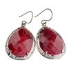 Image 1 : APP: 2k 47.00CT Ruby And Topaz Platinum Over Sterling Silver Earrings