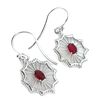 Image 1 : APP: 1.3k 1.00CT Oval Cut Ruby And Sterling Silver Earrings