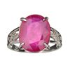 Image 1 : APP: 1.8k 5.90CT Ruby And Topaz Platinum Over Sterling Silver Ring