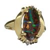 Image 1 : APP: 2.2k 14 kt. Gold, Natural Free Form Boulder Opal And 0.10CT Diamond Ring