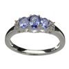 Image 1 : APP: 1.3k 0.60CT Tanzanite And Quartz Platinum Over Sterling Silver Ring