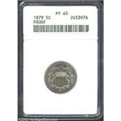 1879 5C PR65 ANACS. Bright and nicely reflective with a razor sharp strike and a high wire edge. A n