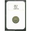 1883 5C PR64 NGC. The mirrored surfaces are slightly subdued by light patina that thinly blankets bo