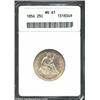 1856 25C MS61 ANACS. Golden tinged surfaces are relatively abrasion-free for the MS61 grade level. T