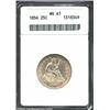 Image 1 : 1856 25C MS61 ANACS. Golden tinged surfaces are relatively abrasion-free for the MS61 grade level. T