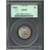 Image 1 : 1868 5C MS65 PCGS. Streaky silver-gray patina unobtrusively visits the lustrous and well preserved s