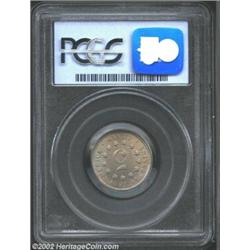 1870 5C MS65 PCGS. Overtones of golden patina are present on this Gem specimen. Important notice: We